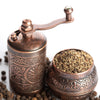 Black Pepper and Spice Grinder, Manual Pepper Mill with Handle - CRYSTALIA GLASS